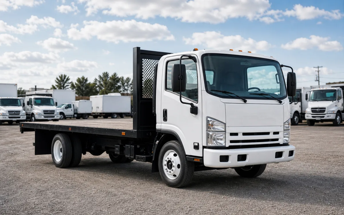 Commercial flat bed truck