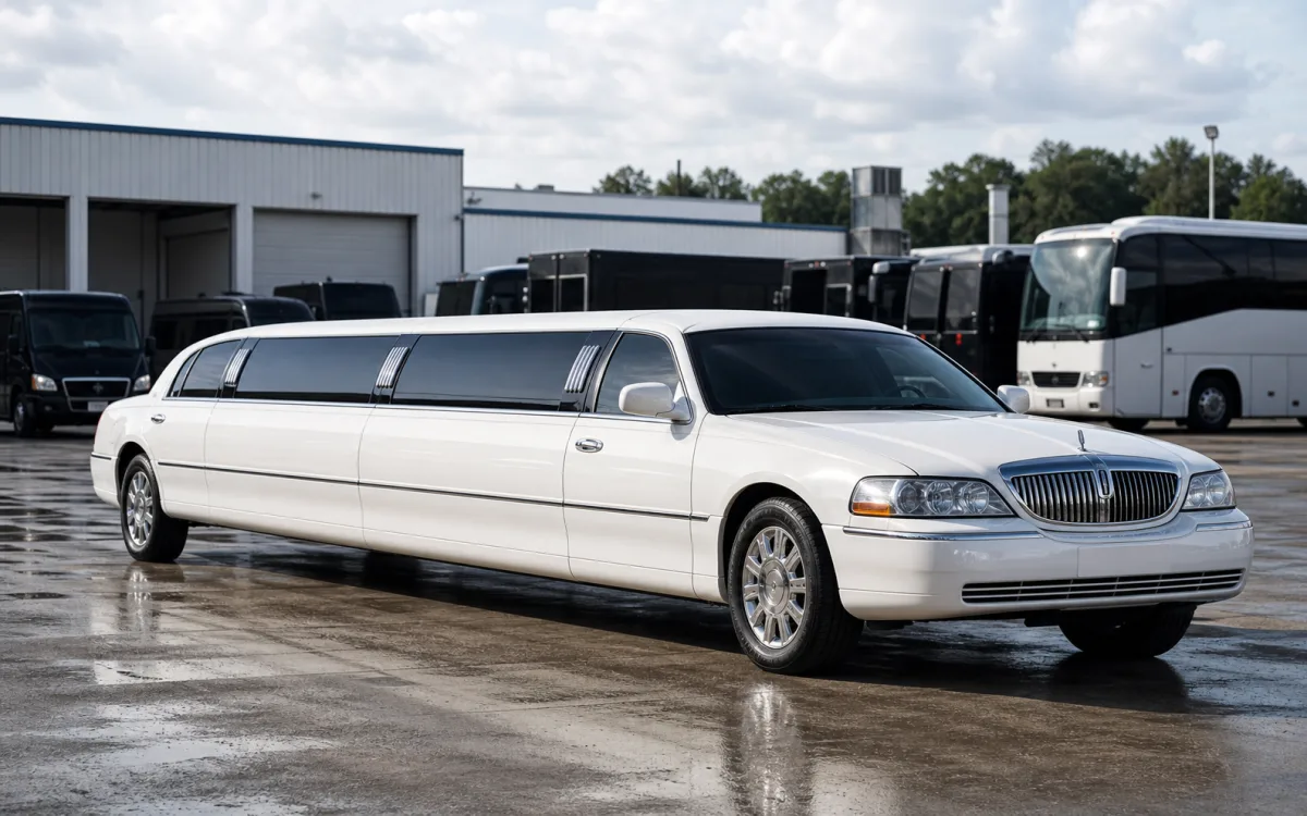 Commercial stretch limousine fleet vehicle